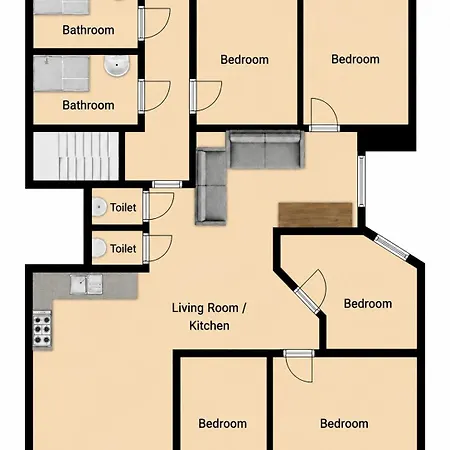 100 Sqm 5br - Newly Renovated - Center Lägenhet *